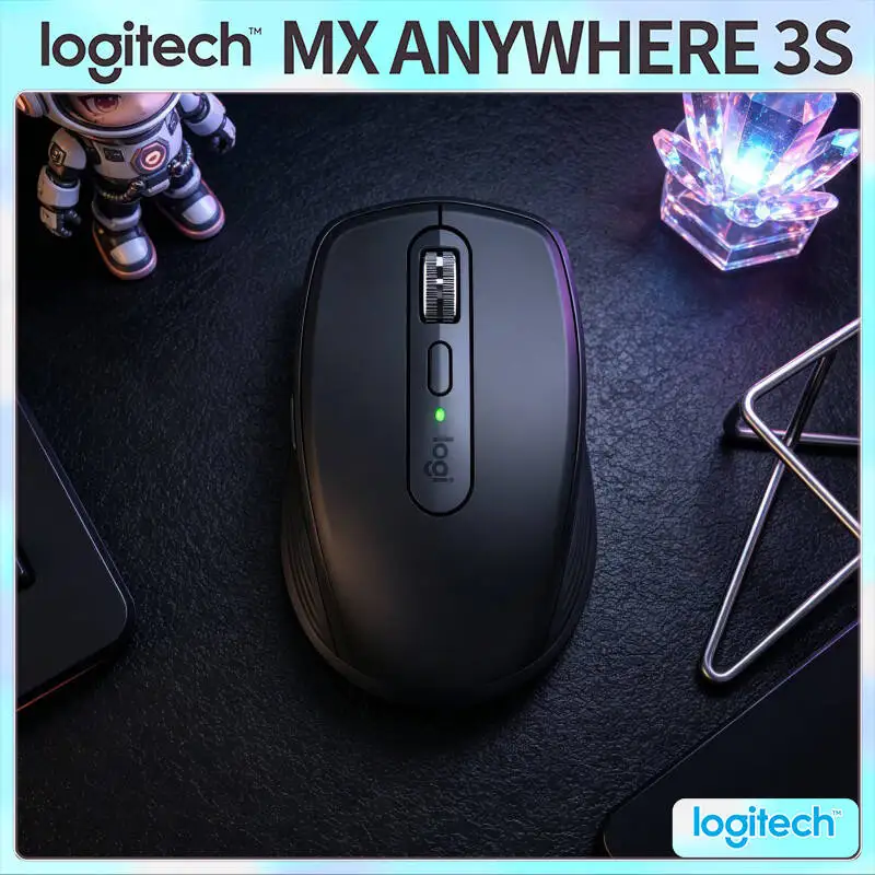 Wireless MX Anywhere 3S - 8000 DPI, MagSpeed Scroll, Anti-Slip Surface, Great for Book Co-working Space Shared Desk Area