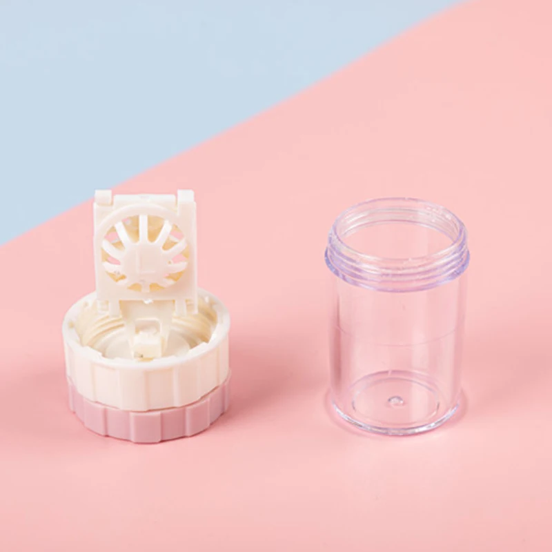 Strumenti portatili per la pulizia delle lenti a contatto Scatola pulita per lenti a contatto colorate Contenitore in plastica Portaoggetti Accessori per occhiali