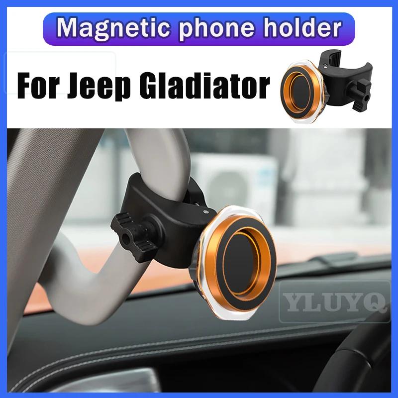 

For Jeep Gladiator Car Phone Holder Magnetic Gravity Phone Navigation Mount Cup Holder 360° Adjustable Car Interior Accessory