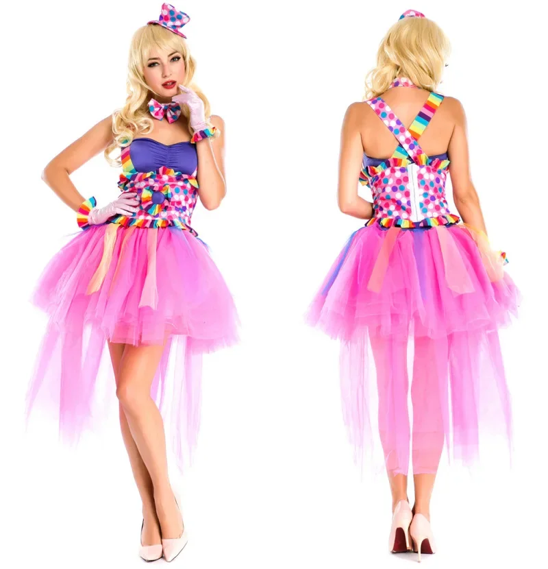 

Adult Clown Dresses Halloween Girl Clown Costumes Masquerade Cosplay Adult Costumes Circus Female Performance Clothes