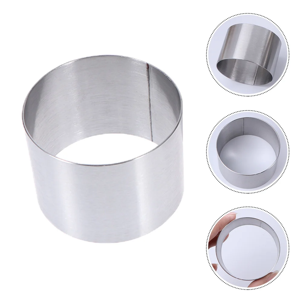

4Pcs Round Shape Cake Mold Stainless Steel Mini Mousse Biscuit Dessert DIY Baking Tools Biscuit Cake Round Baking Mold