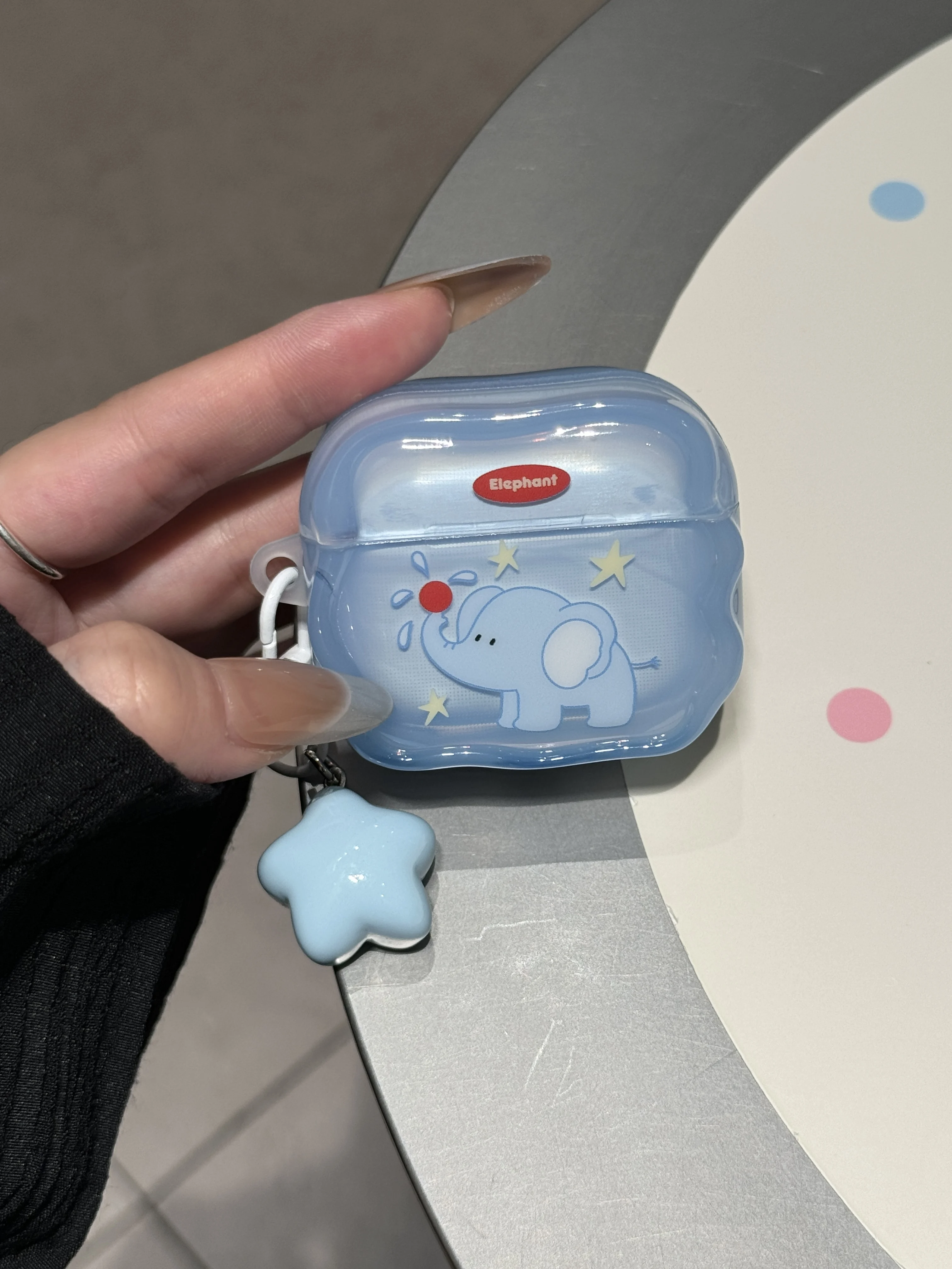 

Ins Cute elephant Couple Wave Case For Apple Airpods 4 Pro2 Cartoon Earphone Soft TPU Funda Cover for Airpods 4 2 1 3 Earpods Ca