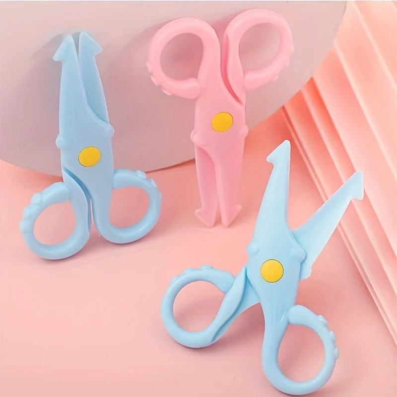 مقصات صغيرة من البلاستيك الحبار للأطفال ، مقصات طلاب ظريفة ، قطع يدوي ، أدوات مكتبية لقطع الورق ، 1 أو 2 أو