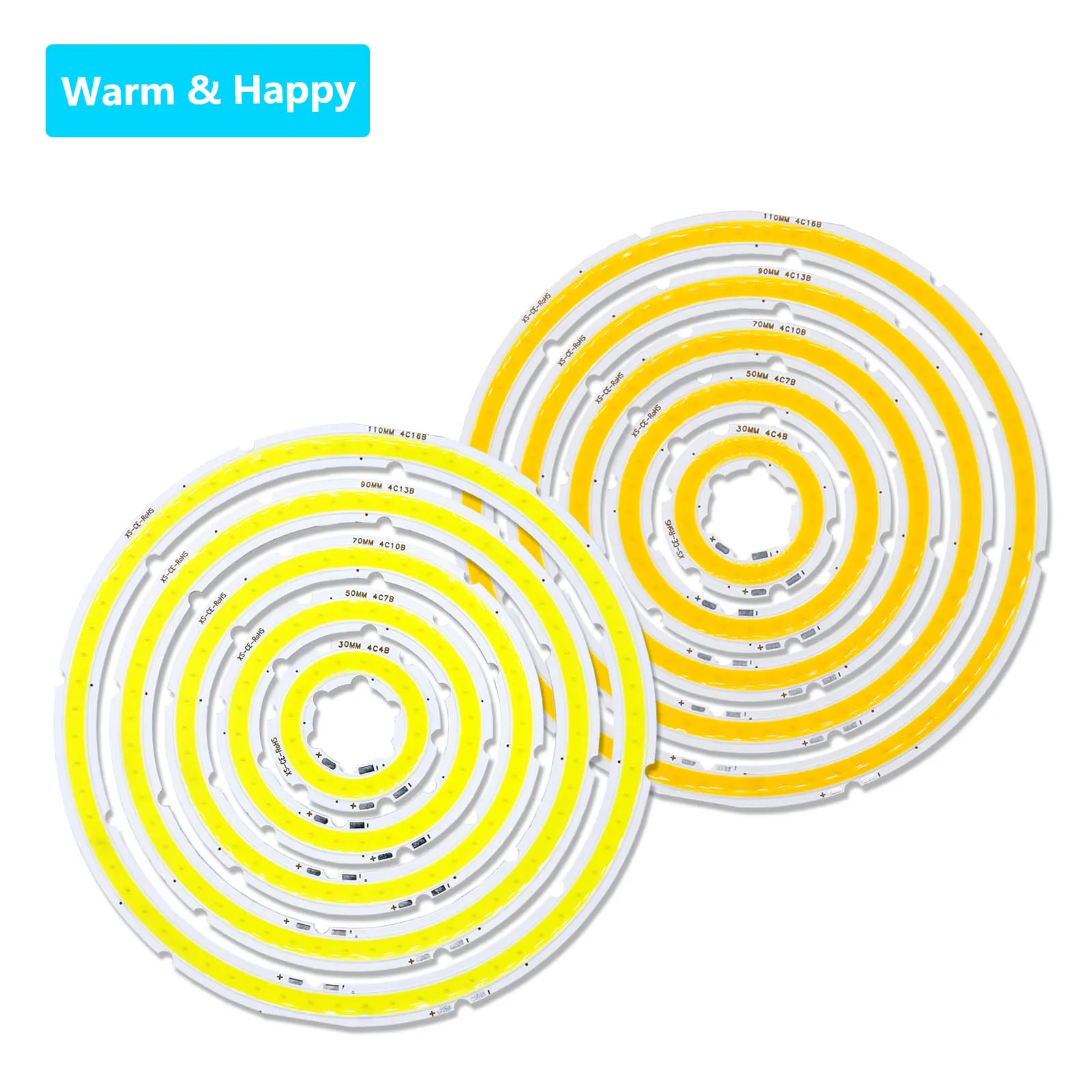 LED COB Ring Chip 3W 5W 7W 9W 11W Warm White Cold White Light Source DC12V 30mm-110mm Suitable for Car Lights DIY