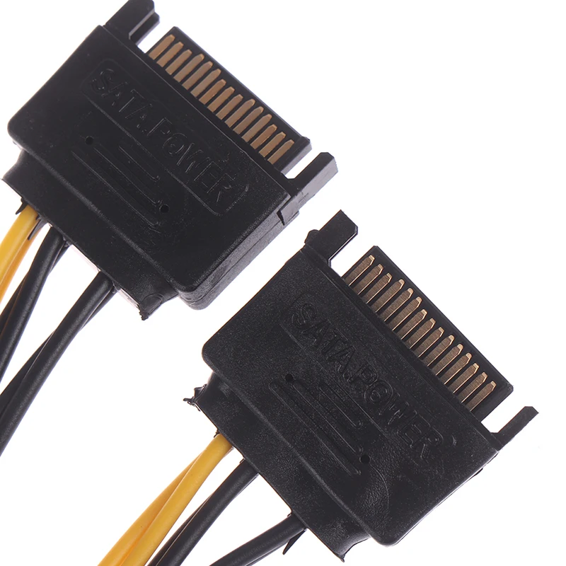 1PC 15pin SATA Kabel Stecker auf 8pin(6+2) PCI-E Stromkabel 20cm für Grafikkarte