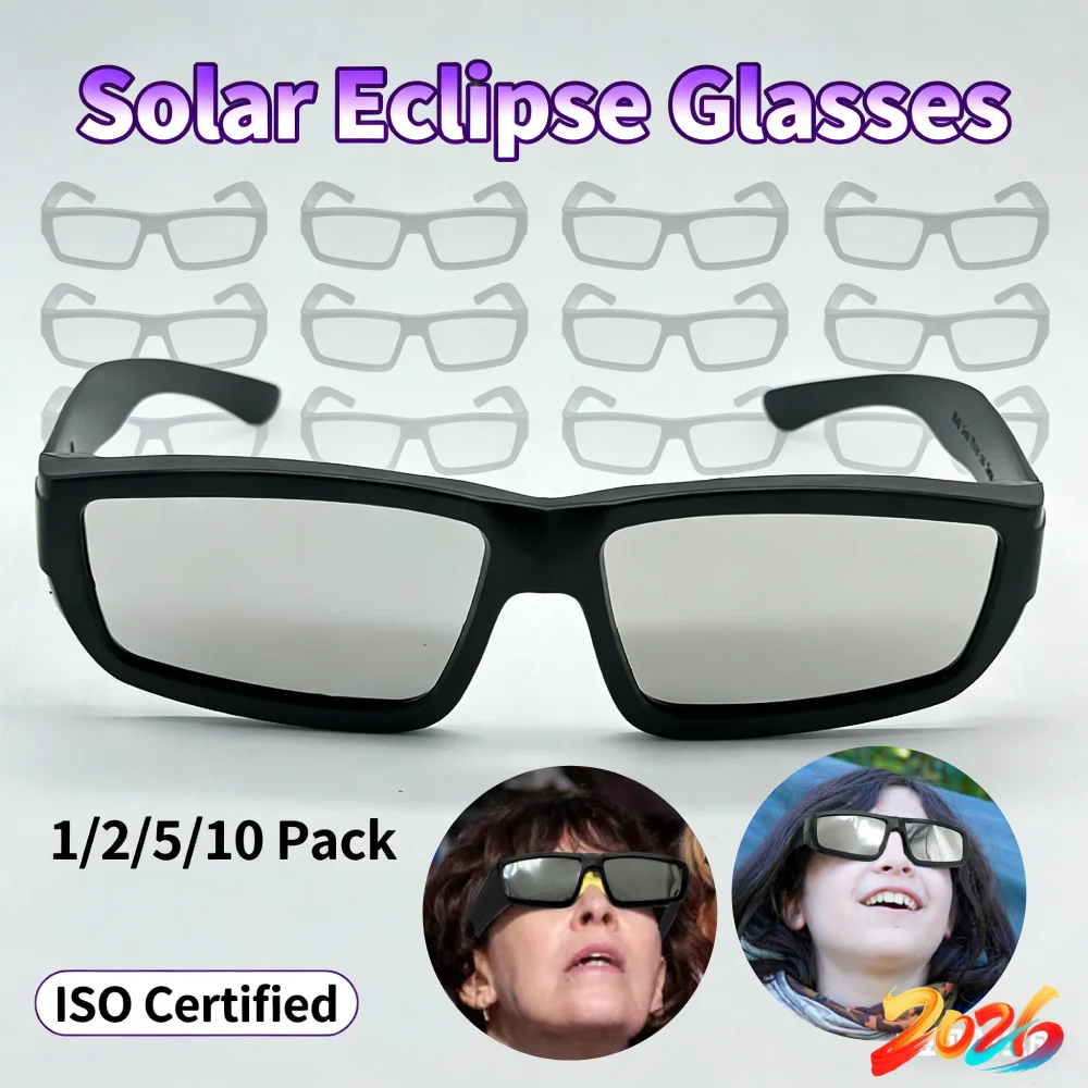 1/2/5/10 Pack Solar Eclipse Glasses Safe Shades ISO Certified Solar Eclipse Observation Glasses Solar Eclipse Viewing Glasses