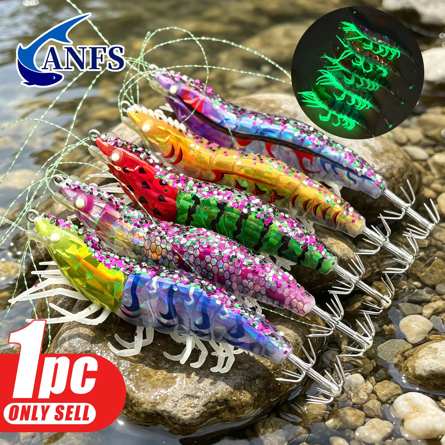 ANFS เหยื่อตกปลาปลาหมึก 1 ชิ้น - Fishing Hook Jig บทวิจารณ์และราคา