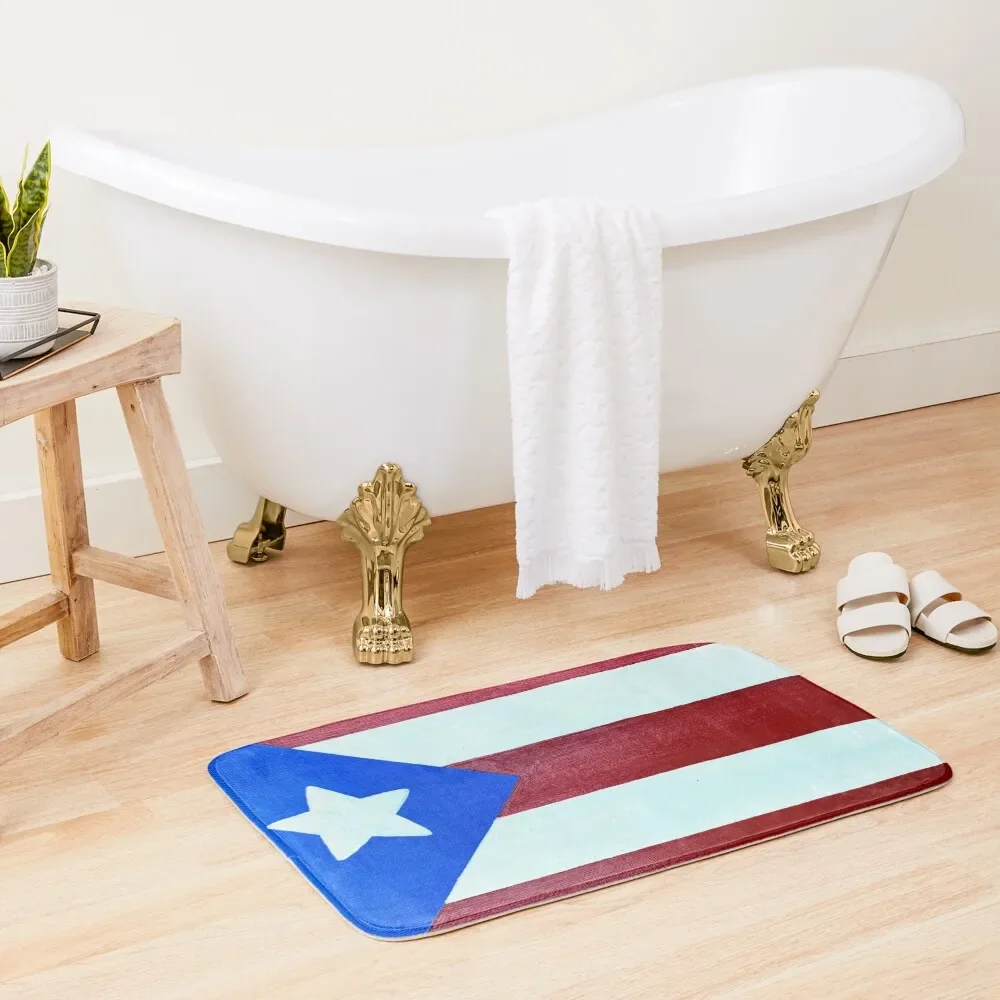 

Puerto Rico Flag Bath Mat Bathroom Utensils Anti-Slip Carpet Modern Bathroom Accessories Bathroom Carpet Mat