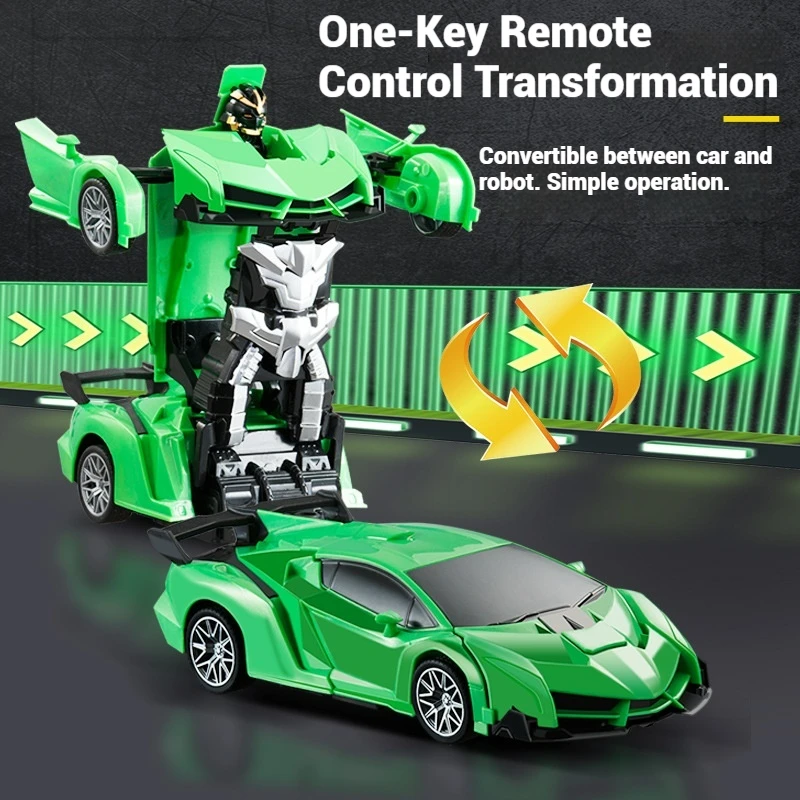 Carro robô RC de deformação com um clique 2 em 1 360 °   Roda durável e resistente ao impacto mini modelo de carro de corrida legal olhar presentes de carro de brinquedo