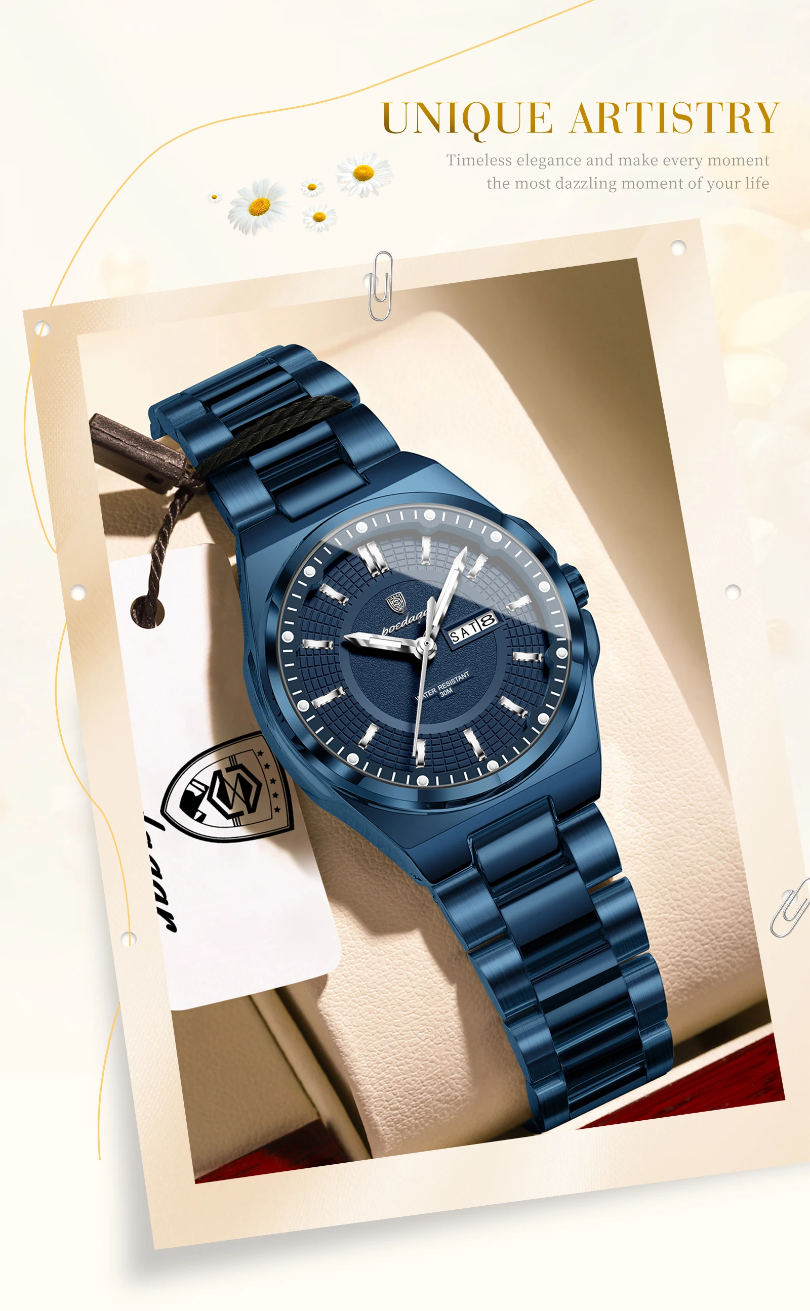 POEDAGAR Modemarke Damenuhr Leuchtend Wasserdicht Business Damen Armbanduhr mit Wochentag und Datum Elegante Quarz Damenuhren Reloj – Detail 13