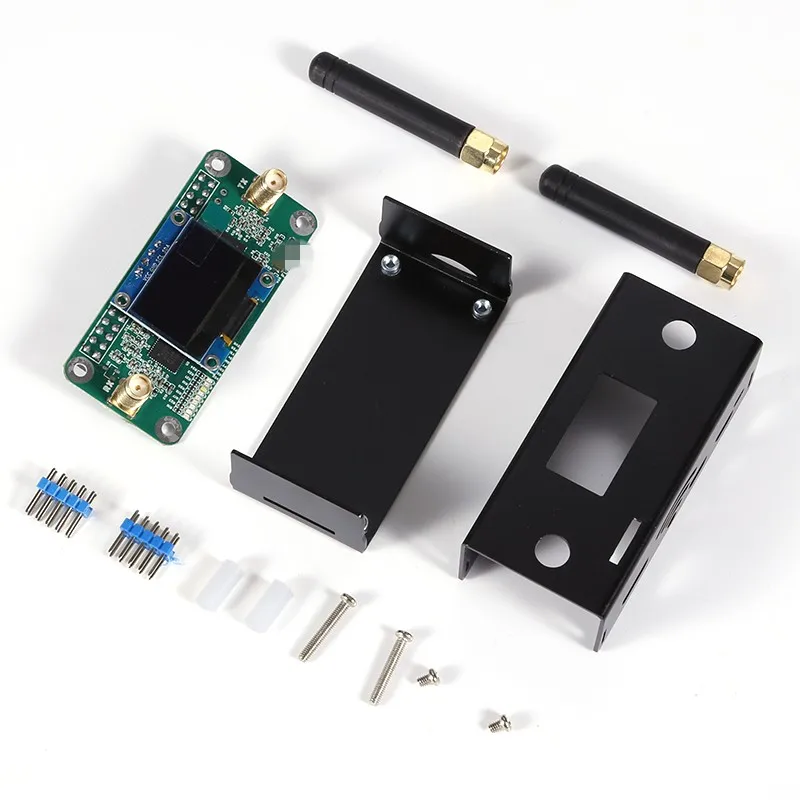 دوبلكس MMDVM_hs_dual_hat هوت سبوت UHF VHF هوائي مدمج يدعم P25 DMR YSF لـ Raspberry Pi + OLED + حافظة معدنية