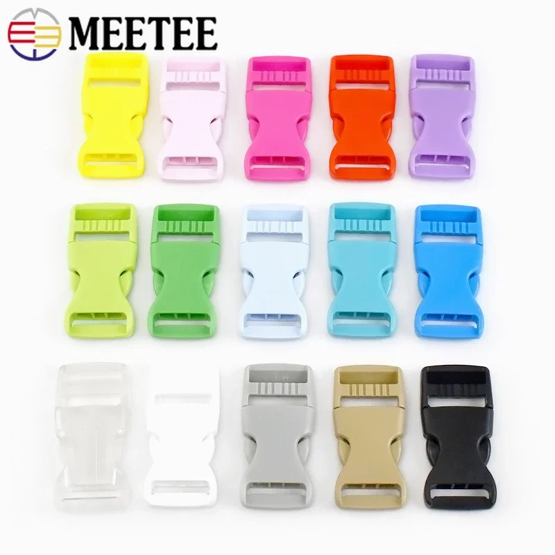 10/20pcs Meetee 25mm Colorful Plastic Side Release Buckles for Backpack Clothing Safety Clasp DIY Pet Collar Buckle Accessories