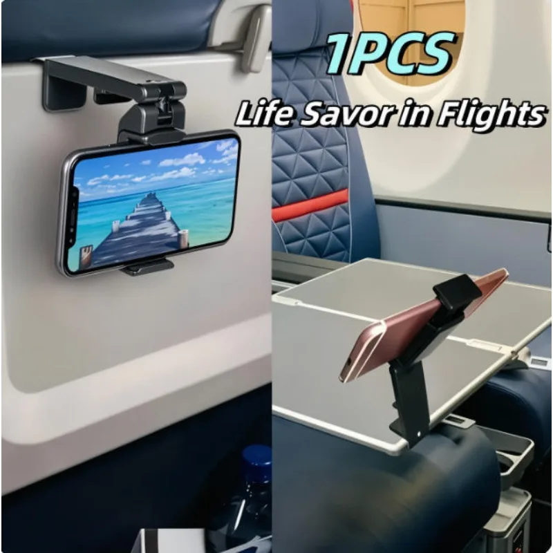 Universal Foldable Airplane Travel Phone Holder Desk Lazy Car Seat Flying Holder Portable Travel Holder Desktop Flight Folding