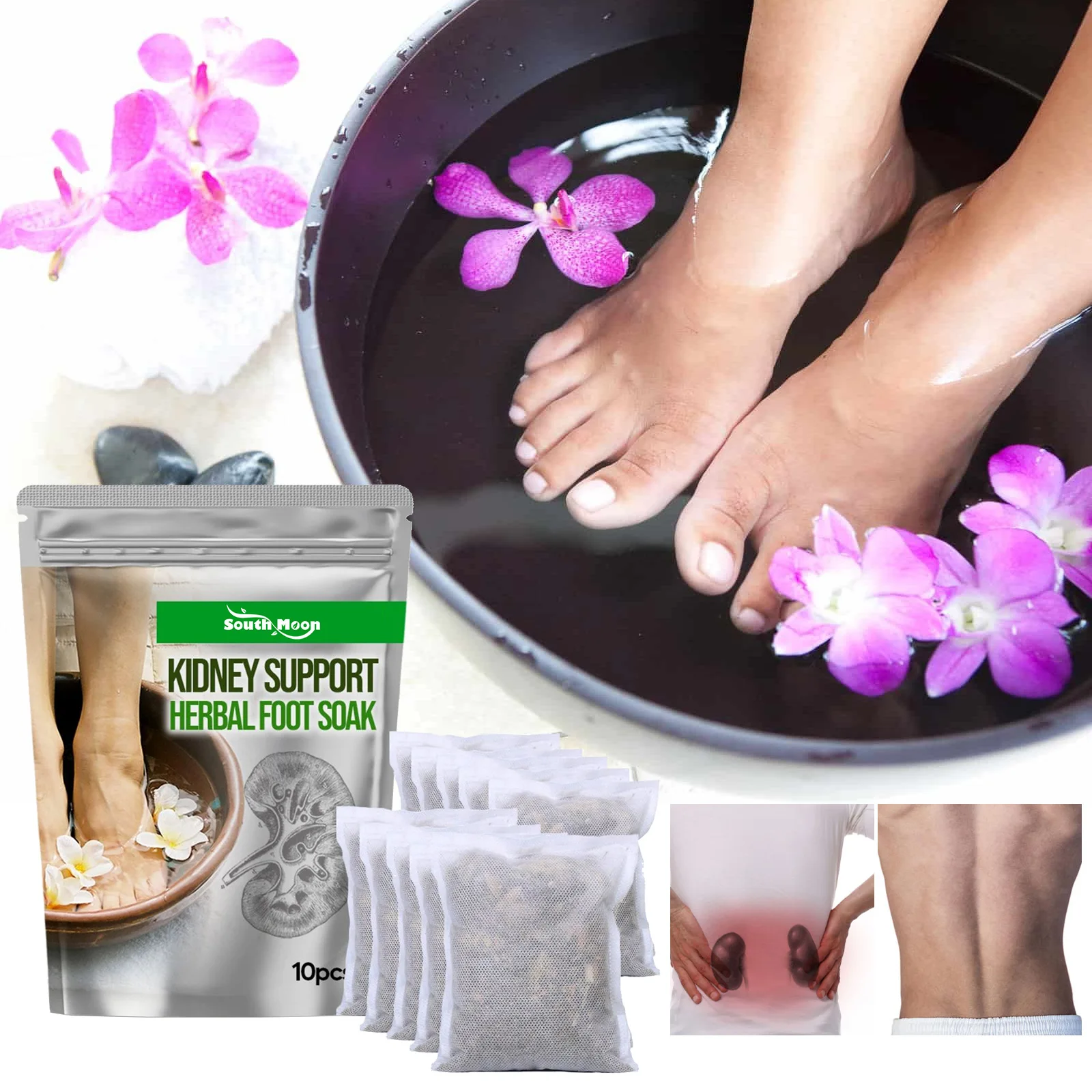 

Detox Foot Soak Herbal Lymphatic Health Promote Blood Circulation Improve Sleep Stress Remove Moisture Kidney Support Foot Bath