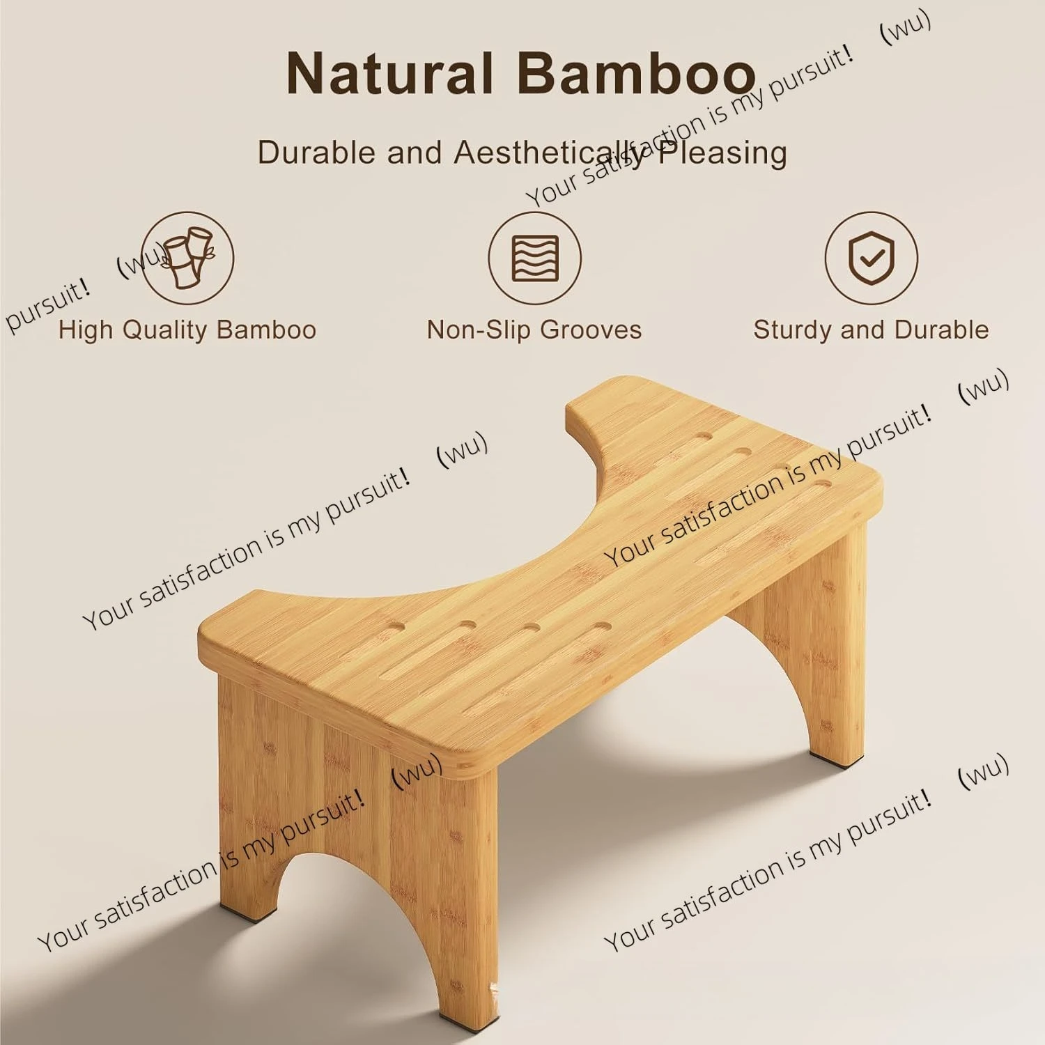 Bamboo toilet stool, footstool, bathroom foot step stool, wooden foldable step non-slip stool, squat pit stool