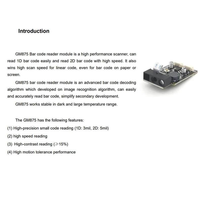 GM875 1D 2D lettore di codici a barre modulo Scanner modulo di riconoscimento codice QR integrato dispositivo di codici a barre motore di scansione terminale