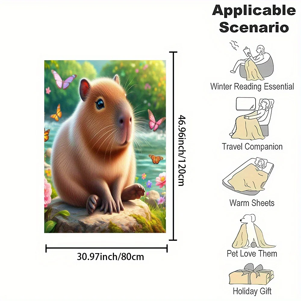 Super Soft Squirrel Woodland Animal Print Throw Blanket Cozy Fleece Picnic Decorative Gift for Baby Kids Nursery