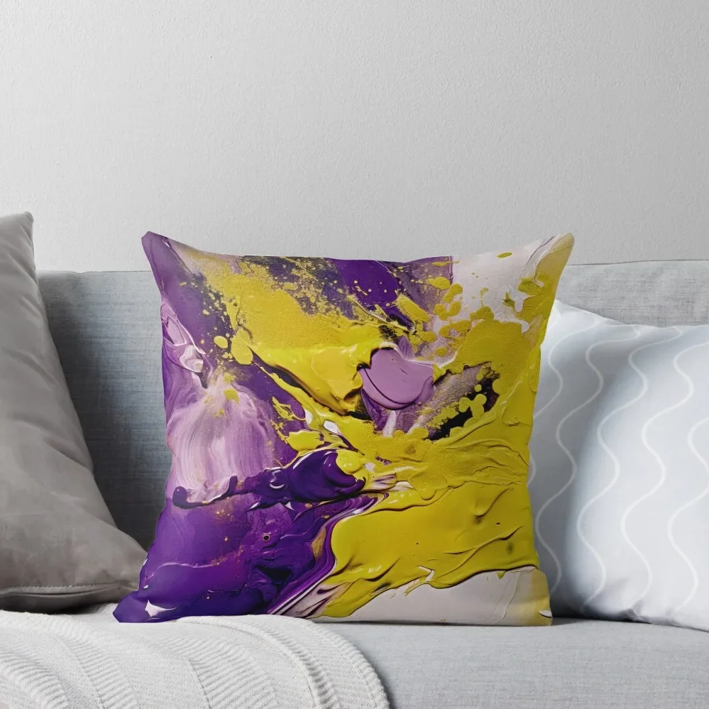 

abstract paint purple and yellow Throw Pillow Sofa Covers autumn pillowcase Sofa Cushion Elastic Cover For Sofa pillow
