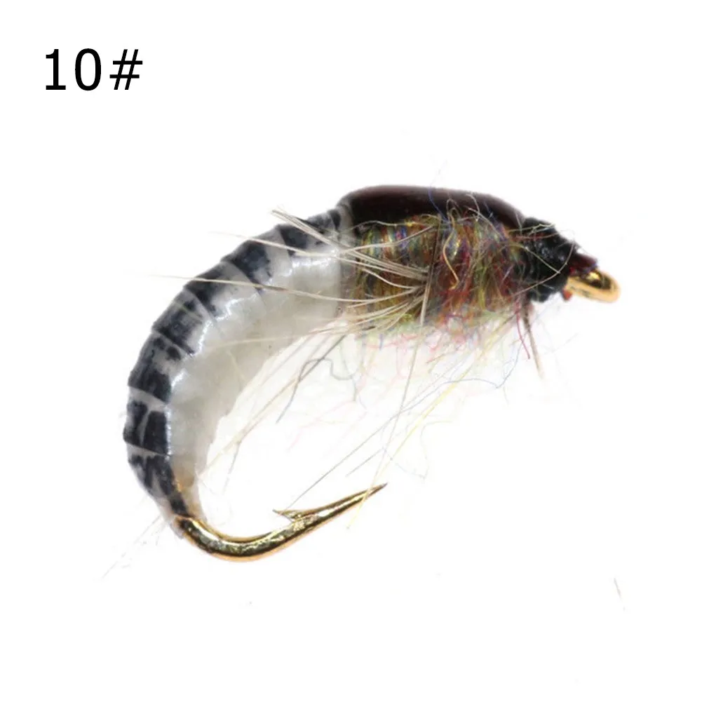 1pc Realistic Nymph Scud Fly For Trout Fishing Artificial Insect Bait Lure Scud Worm Fishing Lure To Catch Salmon Trout Parts