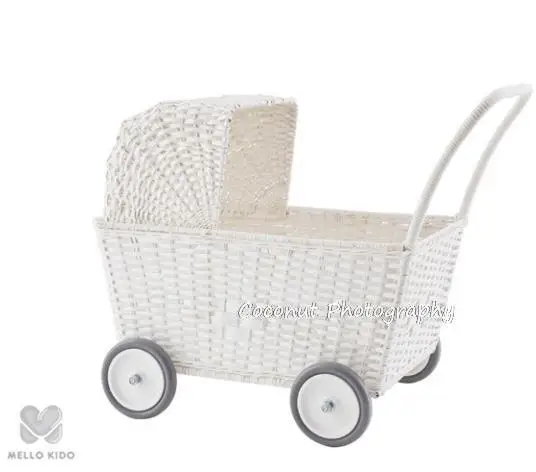 Newborn Photography Props Baby Retro Rattan Trolley Stroller Ins Fotografia Accessories Studio Shooting Photo Props