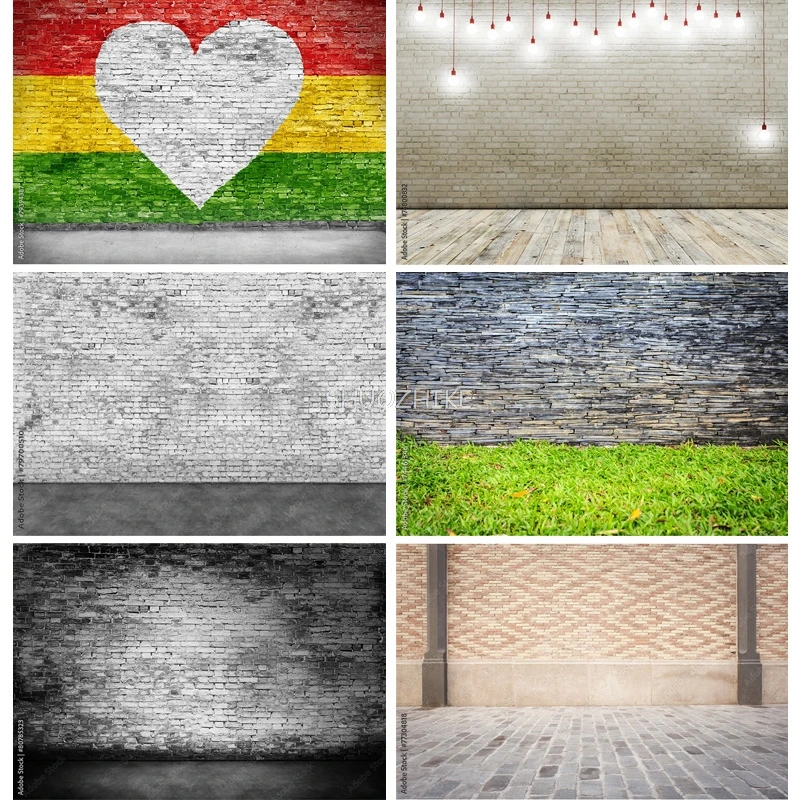 

SHUOZHIKE Thin Cloth Vintage Brick Wall Wooden Floor Photography Backdrops Graffiti Photo Background Studio Prop DCR-03