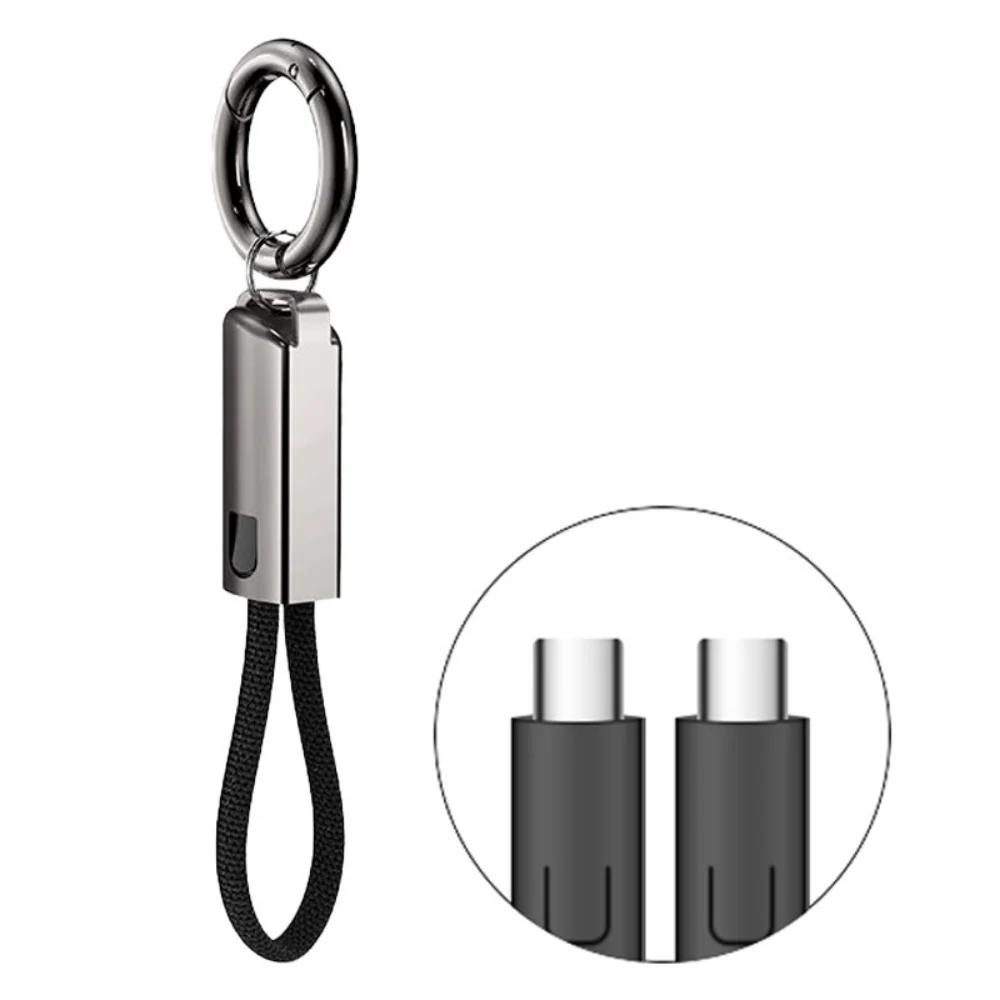 Keychain USB Type C Data Cord PD65W USB C to Type C Cable 3A Fast Charging 10CM Short Cable Type C For iPhone 15 Xiaomi Samsung