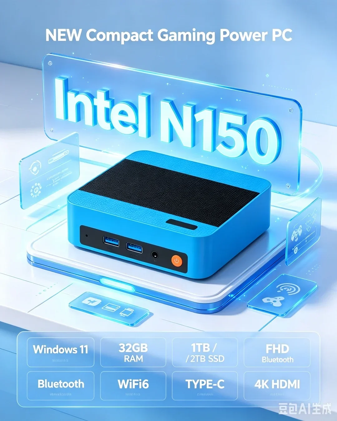 NEW Portable Mini PC Windows 11 Intel N150 Desktop Computer 16GB RAM 1TB 2TB SSD WIFI6 BT5.2 micro pc mini computer Pocket PC
