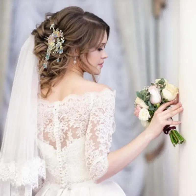 

Elegant Wedding Hairpiece Luxurious Bride Embellishment Banquets Accessory for Various Event