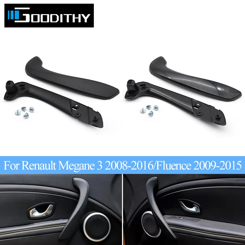 

Black Carbon Fiber Front Left or Right Door Inner Handle Cover For Renault Megane 3 MK3 Fluence 2008-2016 809600015R 197012651