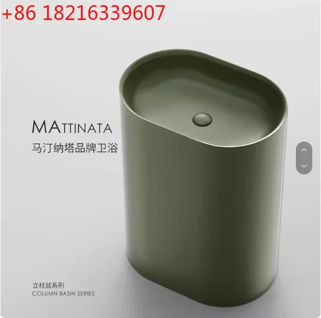 Balcony Large Oval Hotel No Faucet Hole Column Washbasin Integrated