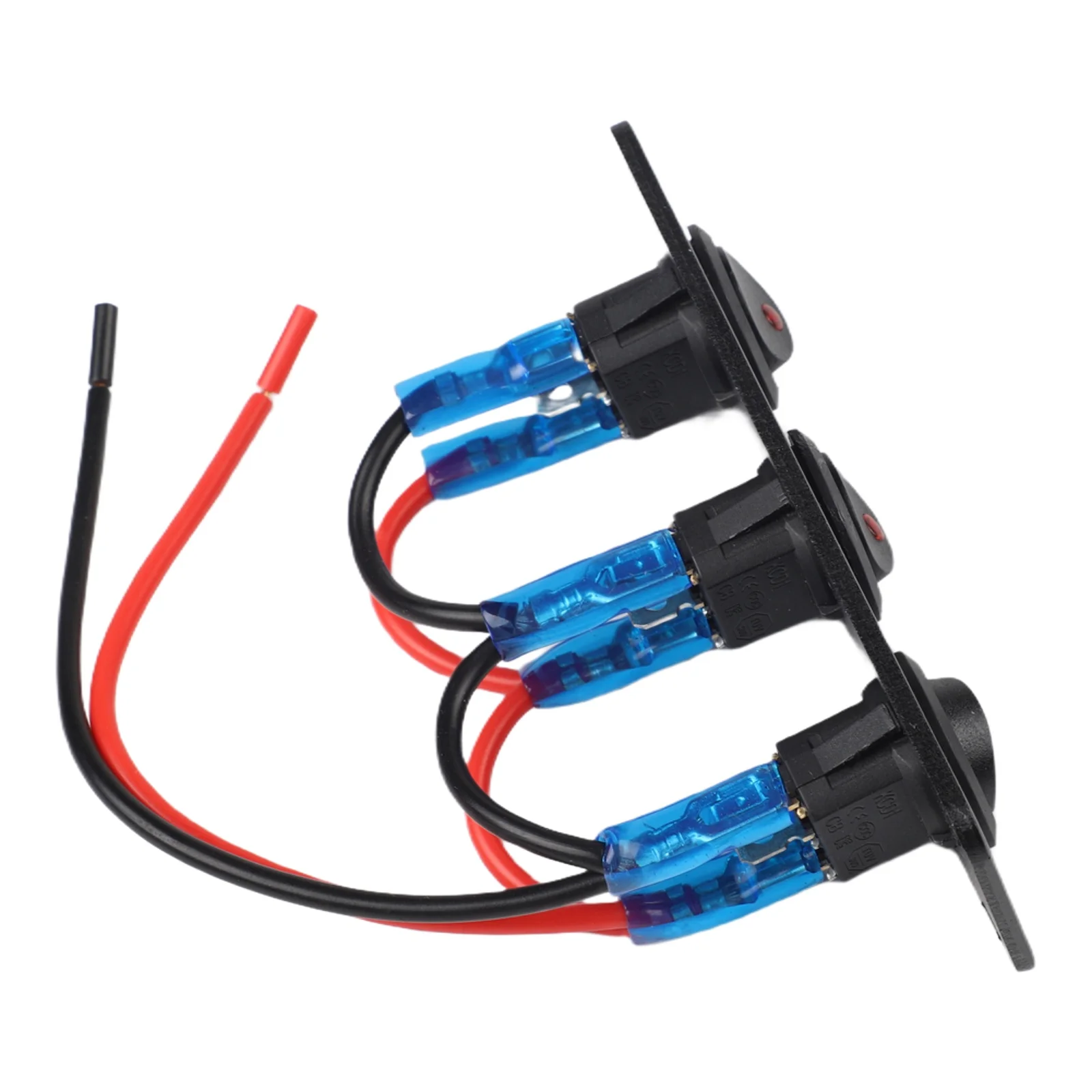 12V DC Switch 3 Gang Rocker Switch Easy Installation Horizontal And Vertical Mounting IP65 Waterproof For Cars