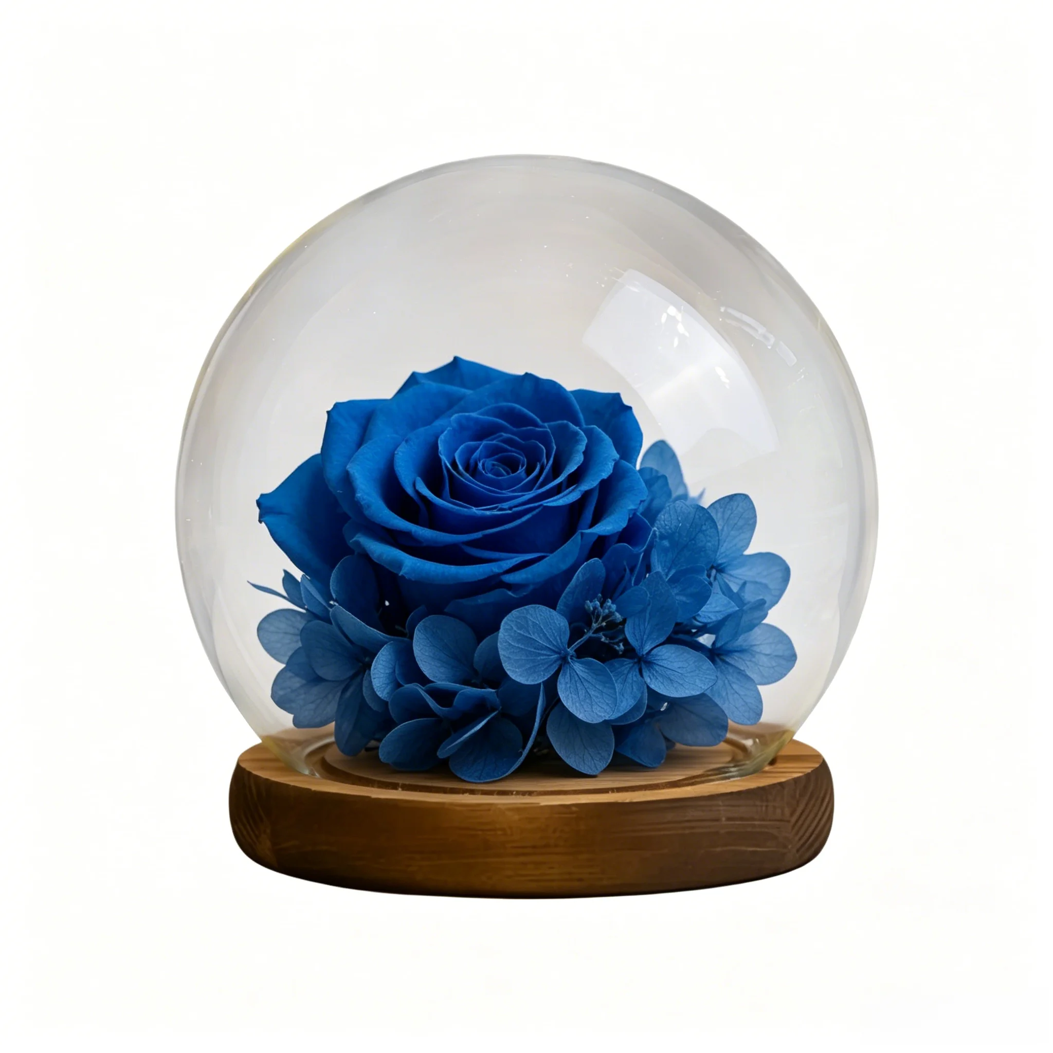 15cm Glass Display Dome Solid Wood Base High Borosilicate Glass Cover for DIY Preserved Flower Handmade Gift Jewelry storage