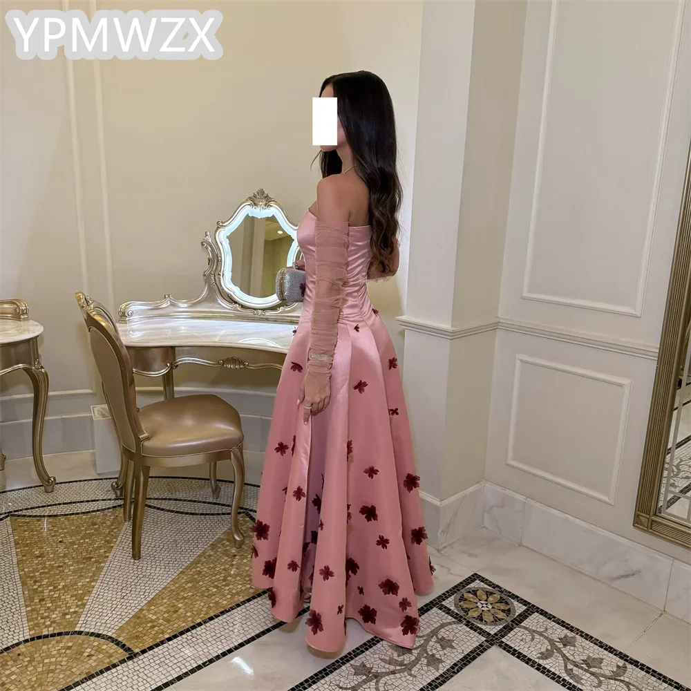 Customized YPMWZX Strapless  A-line Floor length Skirts Draped Bespoke Occasion Dresses