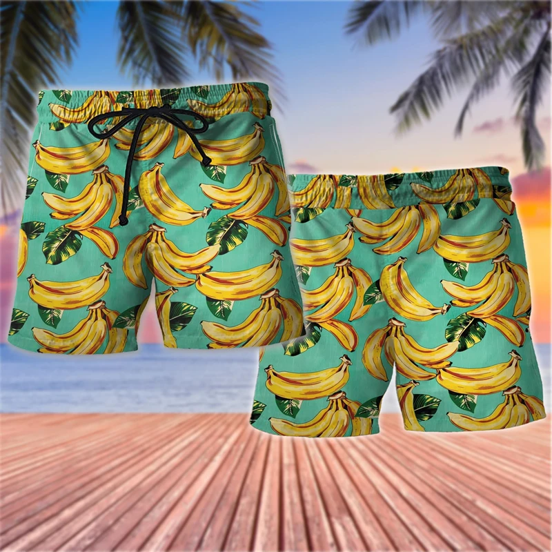 신선한 과일 3D 인쇄 해변 반바지 여름 캐주얼 휴가 휴가 남성 여성 짧은 바지 느슨한 통기성 빠른 건조 수영 트렁크