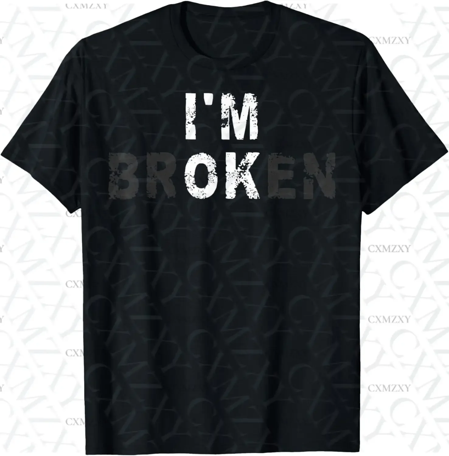 

I'm Ok Invisible Illness Mental Health Awareness I'm Broken T-Shirt Custom Printed Graphic T Shirts Mens Camiseta Hombre