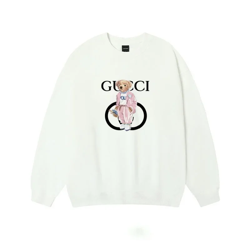 

Crew Neck Long Sleeve T-shirt Sweater Men and Women Autumn Trend Fashion Bear Print Casual Versatile Top Crew Neck Sweater