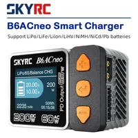 SKYRC B6ACneo Charger DC 200W AC 60W 10A Balance Charger Discharger Digital LiPo LiFe LiIon LiHV NiMH NiCd Pb Smart Battery