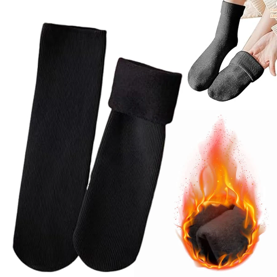 

1/3/5 Pairs Women's Thermal Socks, Winter Ski Hiking Snowboarding Boot Socks, Thick Insulated Warm Wool Socks