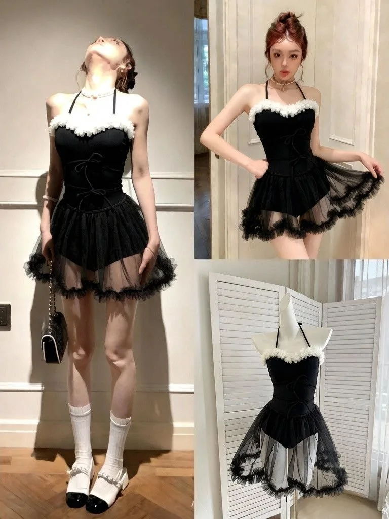 

Женский купальник для термальных источников с кружевными рукавами-фонариками, сексуальный, облегающий, для спорта и фитнеса