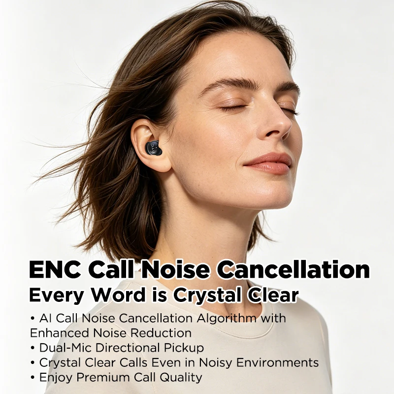HTC NE91 Earphones Sleep Noise Cancelling Earbuds Headphones Dual ANC Headsets Secure Fit Design Bluetooth HiFi Audio For Music image 6