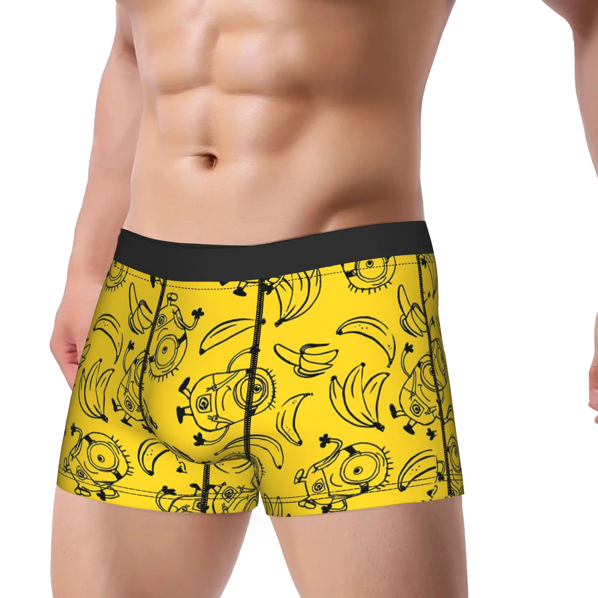 Cartoon M-Minions Print Underwear  Man Panties Pattern Breathable Boxer Shorts High Quality Shorts Briefs Plus Size