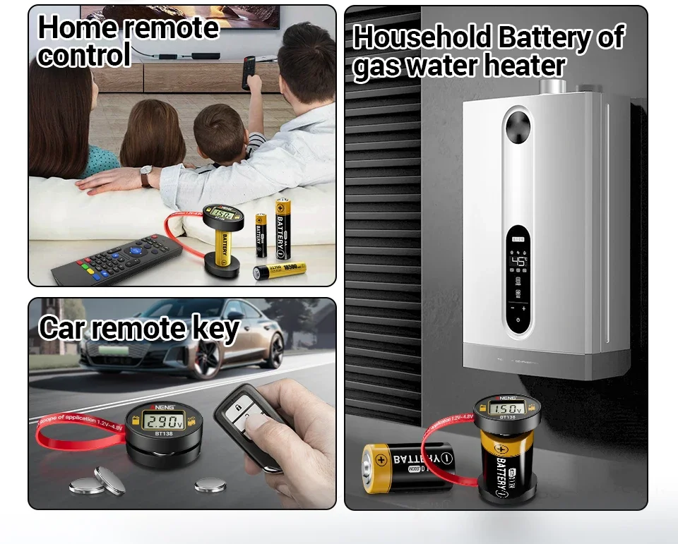 ANENG BT138 Kapazitätstester LCD Universeller Batterieprüfer für AA AAA C D 9V 1,5V Lithium- und Knopfzellenbatterien – Detail 3