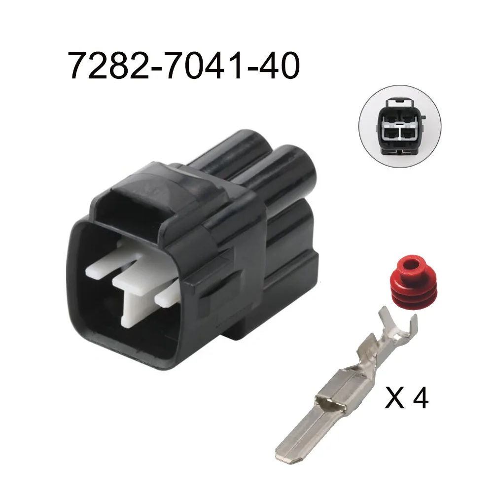 Imagem -02 - Conector Impermeável Automático Plugue Automotivo Soquete Masculino da Família Inclui o Selo Terminal Pin 7282704140 7283-7041-40 100set