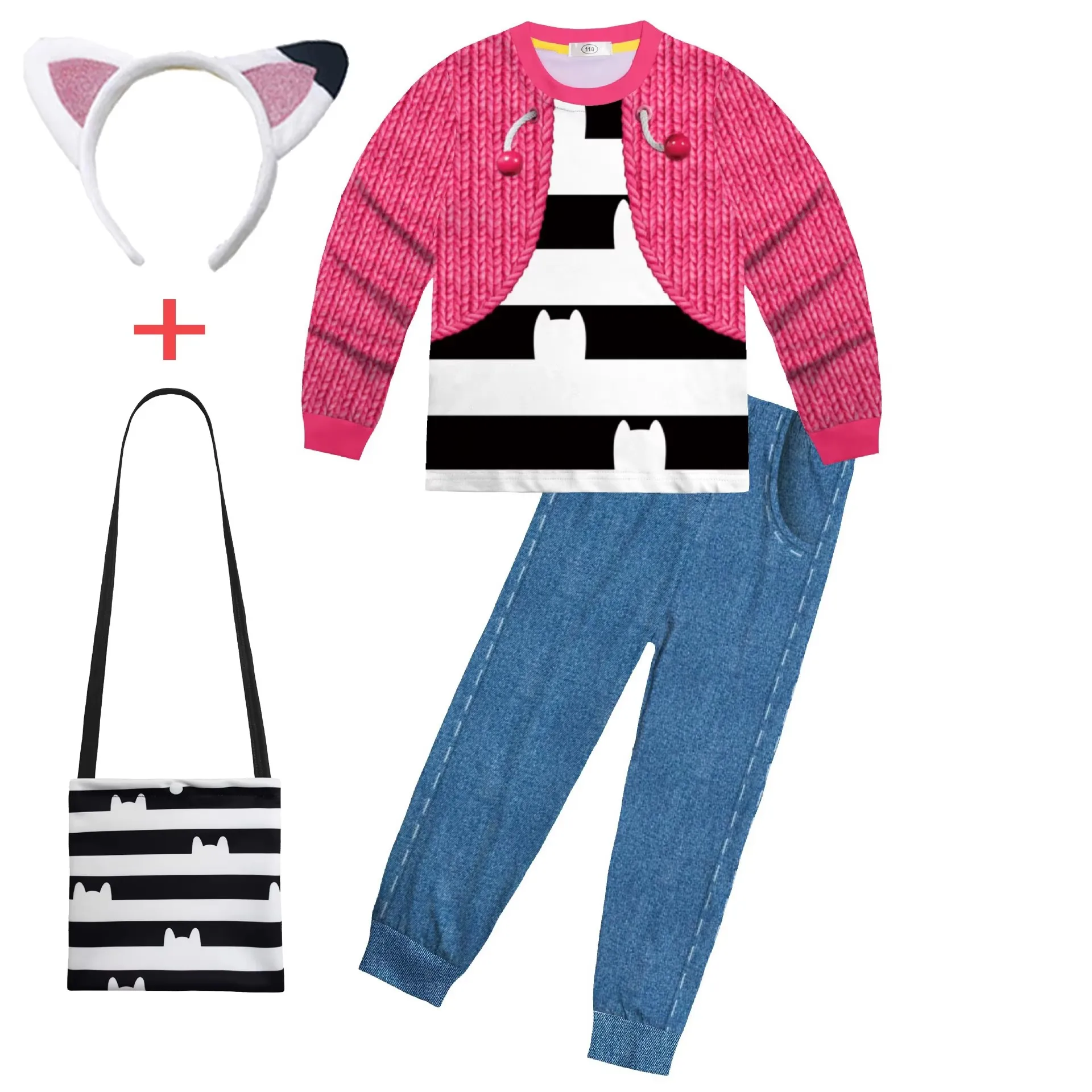 Cat Pajama Girl Set 1