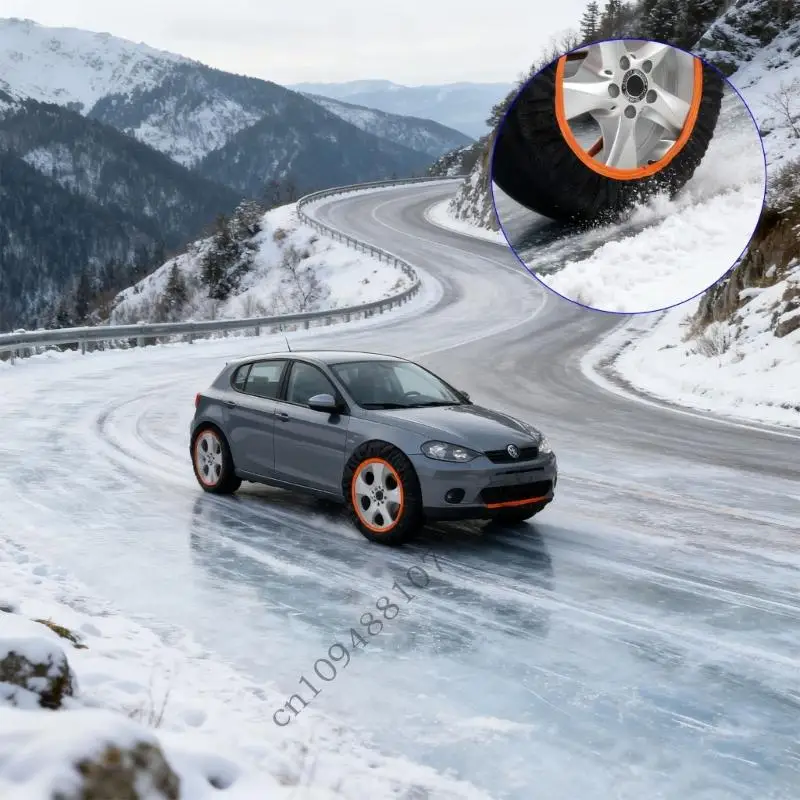 0XXC 2 Stück Universal-Reifen-Schneesocken für Reifen, SUVs und LKWs, rutschfeste Lösung für sichere Traktion