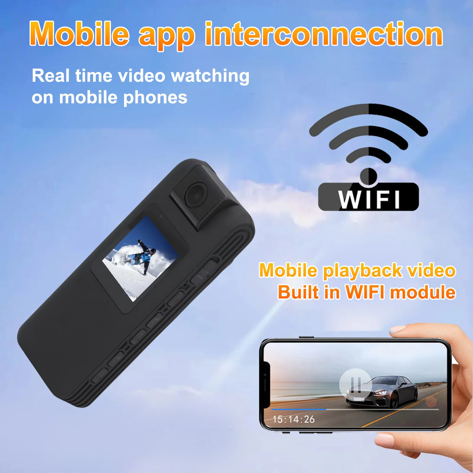 Body Worn Camera FHD 1080P 1.3 Inch LCD Screen 180 Degree Rotatable Lens Cycle Recording Wearable Camcorder Body Video Recorder