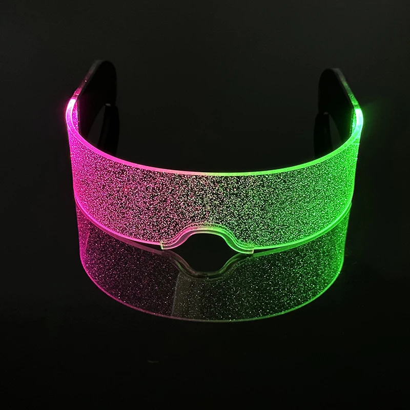 Rave kolorowe świecące lekkie okulary urodzinowe świecące LED okulary na imprezę neonowe gogle maskowe rekwizyty koncertowe migające okulary