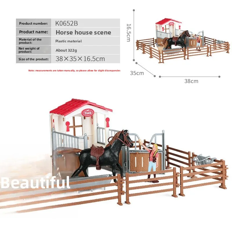 Bauernhof Stabile Haus Modell Action-figuren Emulational Reiter Pferd Tiere Spielset Figur Nette Pädagogische Kinder Spielzeug Geschenk
