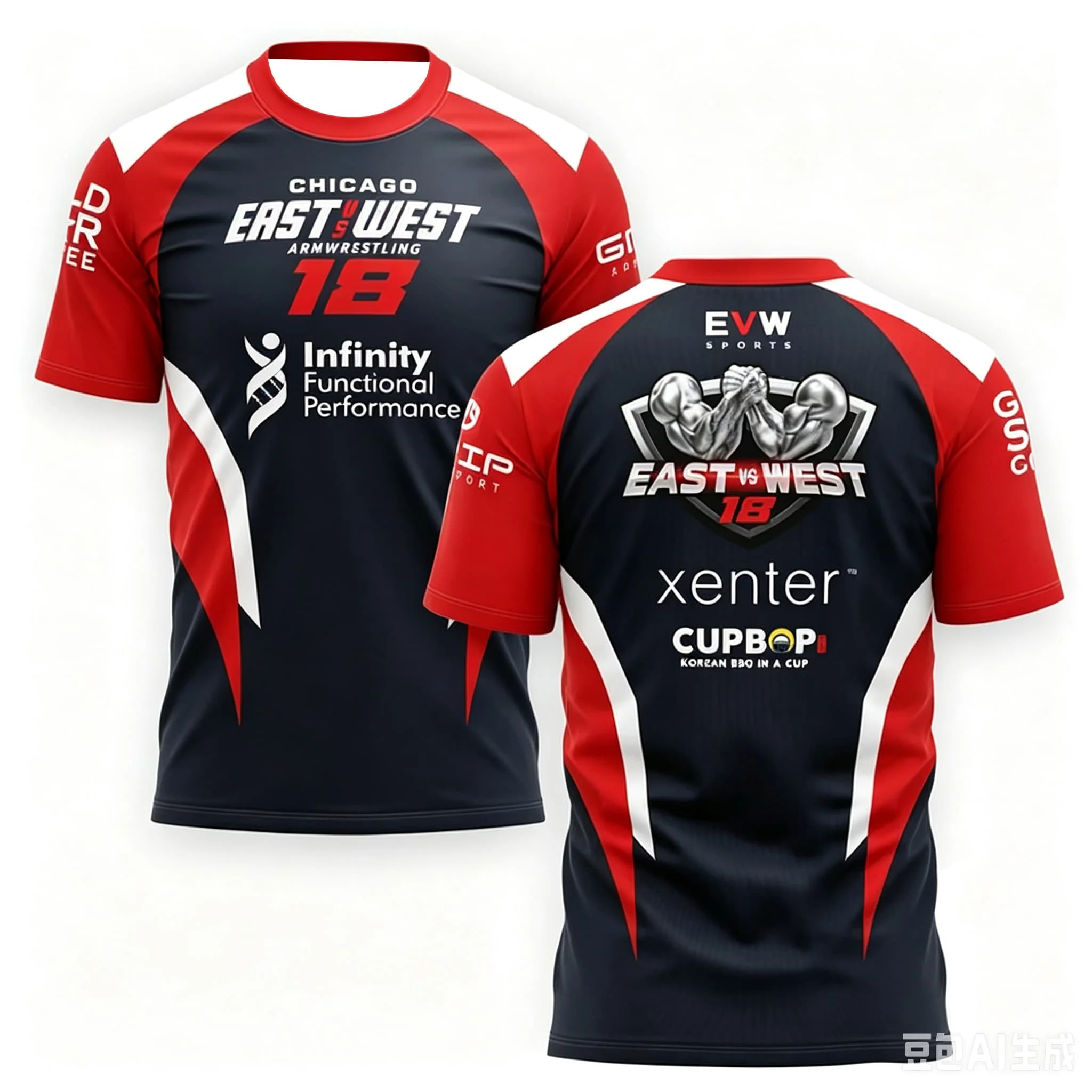 2026 East-West-Serie (Modelle 17-25) Armwrestling-T-Shirts – Atmungsaktive, schnelltrocknende Sport-T-Shirts für Herren & Damen, passend für die ganze Familie – Detail 9