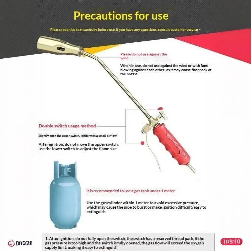 Flamethrower LPG Flamethrower Single And Double Switch Type Liquefied Gas Torch Welding Spitfire Propane Soldering Flamethrower